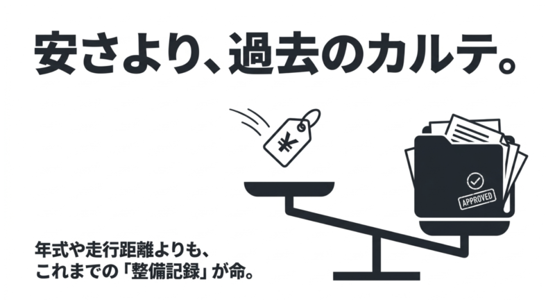安さより過去のカルテ。年式や走行距離よりもこれまでの整備記録が命